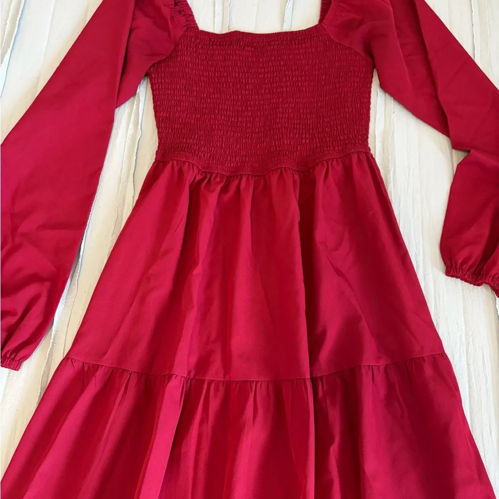 Anrabess Smocked Long Sleeve Tiered Dress | Size S - Picture 3 of 4